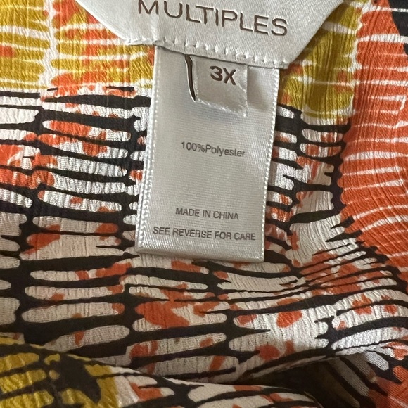 Multiples Women's Abstract Blouse - Yellow, Orange, Black - Picture 6 of 6